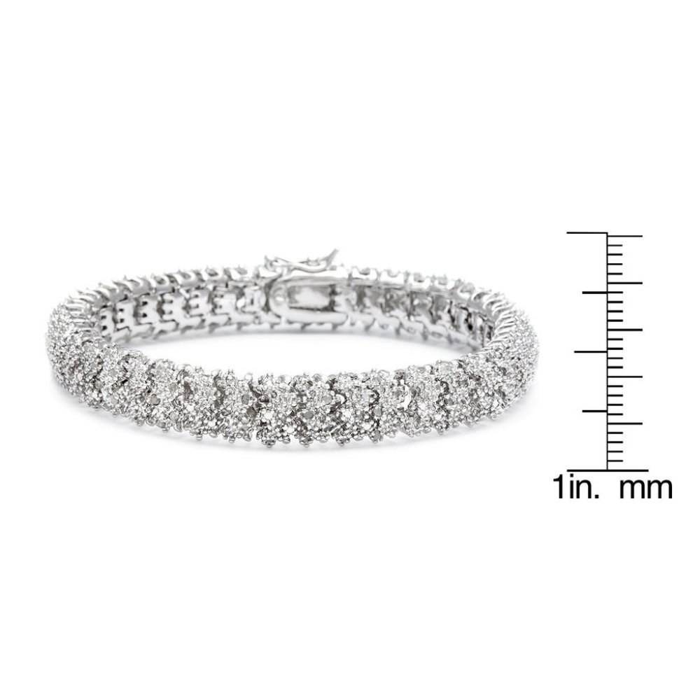 Finesque Silver Overlay 1ct TDW Diamond Bracelet